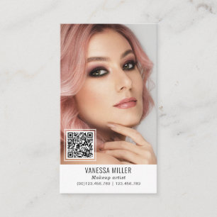 Carte De Visite Networking QR code maquillage artiste verticale ph