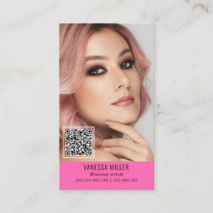 Carte De Visite Networking QR code maquillage artiste verticale ph
