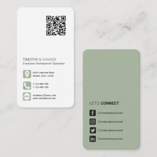 Carte De Visite Networking QR code simple médias sociaux saute ver