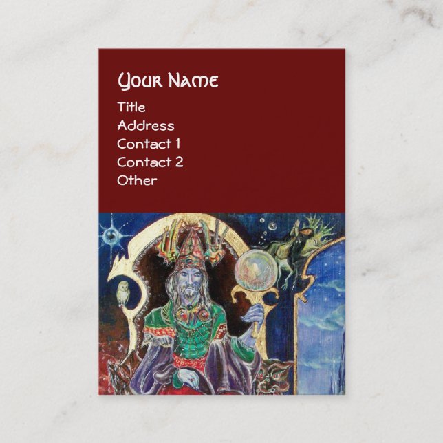 Carte De Visite NEUROMANCER, Roi magique Bleu Rouge (Devant)