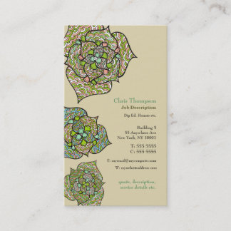 Carte de visite neutre floral d'environnement vert
