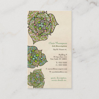 Carte de visite neutre floral d'environnement vert