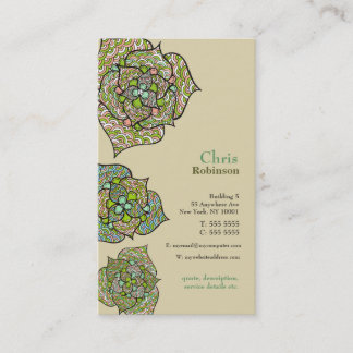 Carte de visite neutre floral d'environnement vert