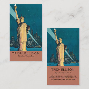 Carte De Visite New York City Vintage voyage Liberty Skyline