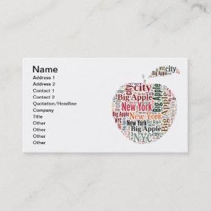 Carte De Visite New York words cloud