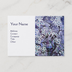 Carte De Visite NID D'OISEAU, monogramme, bleu blanc
