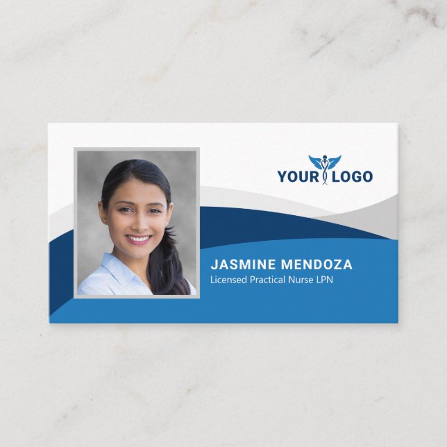 Carte De Visite N'importe quelle couleur Vague moderne Élégant Pho (Devant)