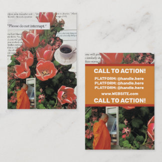 Carte De Visite N'Interrompez Pas L'Argent Matin Café Thé Heure