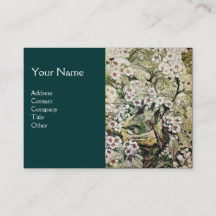 Carte De Visite NIVEAU D'OISEAU, monogramme, vert brun blanc