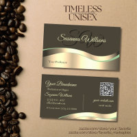 Noble foncé Brown Wavy Gold Décor Initiales Code Q