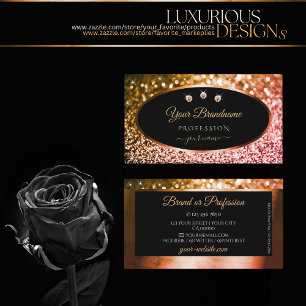 Carte De Visite Noble orange rose ombre Parties scintillant noir e