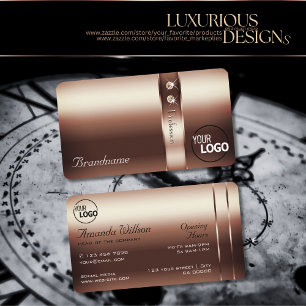 Carte De Visite Noble Rose or décor Shimmery Diamonds ajouter logo