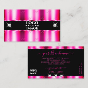 Carte De Visite Noble Shimmery Rose Black Sparkle Bijoux avec logo