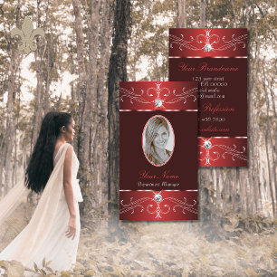 Carte De Visite Noble Vin Rouge Bourgogne Ornement avec photo