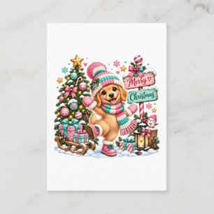 Carte De Visite Noël Golden Retriever