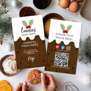 Carte De Visite noël pudding festif boulanger coloré saint