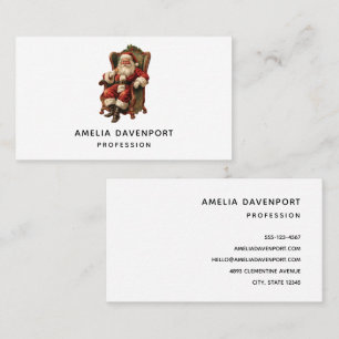 Carte De Visite Noël traditionnel de Père Noël vintage