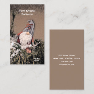 Carte De Visite Noël Vintage Sepia Croquis Rustique Gnome