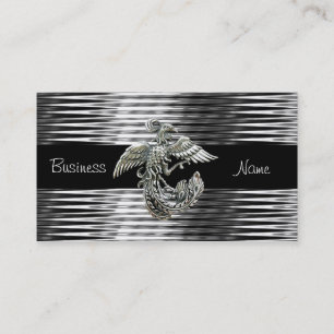 Carte de visite noir argent phénix oiseau bijou