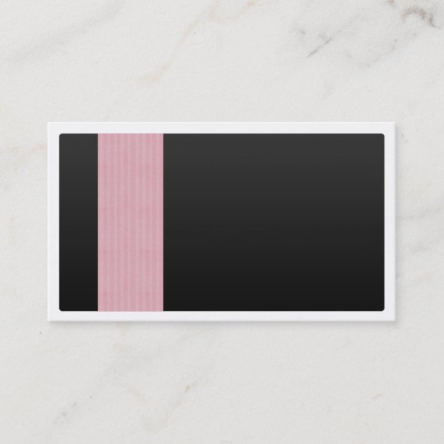 Carte De Visite Noir avec le motif rose (Devant)