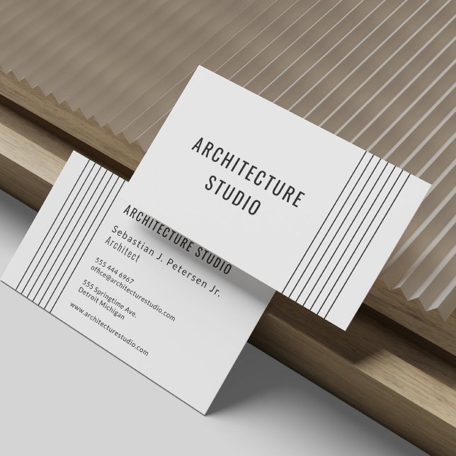 Carte De Visite Noir blanc architecte professionnel moderne (Créateur téléchargé)