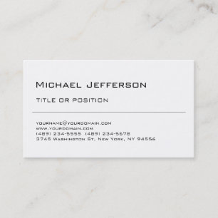 Carte de visite noir blanc clair élégant