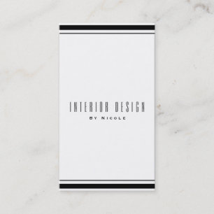 Carte De Visite Noir & Blanc Classique Élégant Chic Minimaliste Mo