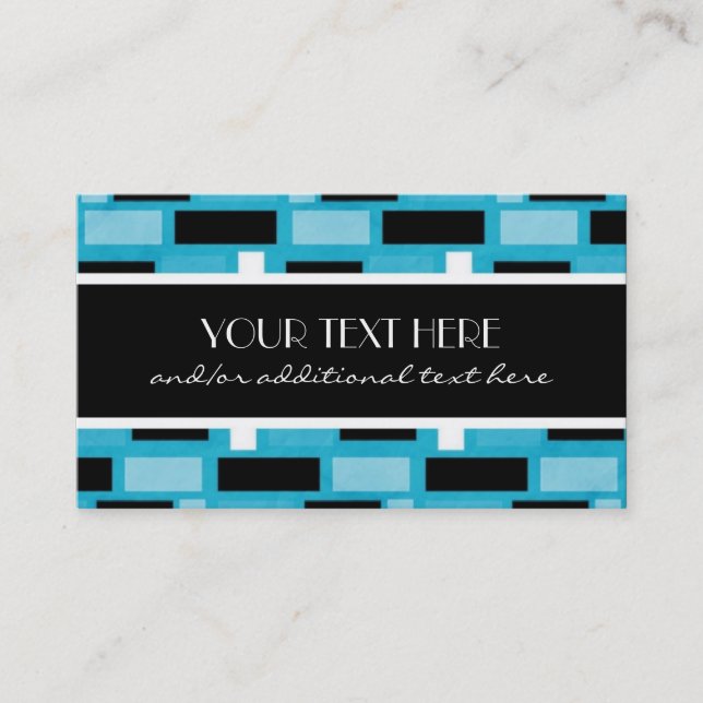 Carte De Visite Noir, blanc et bleu (Devant)