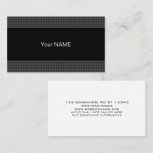 Carte De Visite Noir blanc et gris contemporain