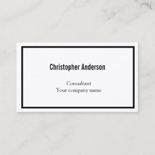 Carte De Visite Noir Blanc Minimaliste Professionnel Entreprise