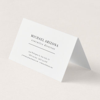 Carte De Visite Noir & Blanc Minimaliste Simple Élégant Moderne Un