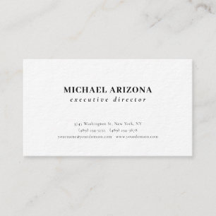 Carte De Visite Noir Blanc Minimaliste Simple Plain Premium Épais