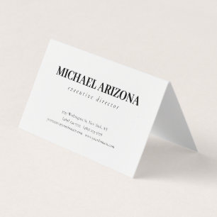 Carte De Visite Noir & Blanc Minimaliste Simple Plaque