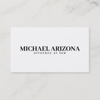 Carte De Visite Noir & Blanc Minimaliste Simple Plaque