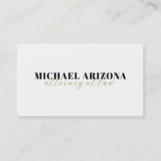 Carte De Visite Noir & Blanc Minimaliste Simple Plaque
