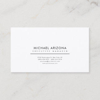 Carte De Visite Noir & Blanc Minimaliste Simple Soie Premium