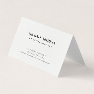 Carte De Visite Noir Blanc Minimaliste Simple Uni