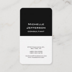 Carte De Visite Noir & Blanc Moderne Élégant Tendance Professionne