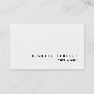 Carte De Visite Noir & blanc moderne minimaliste professionnel Pla