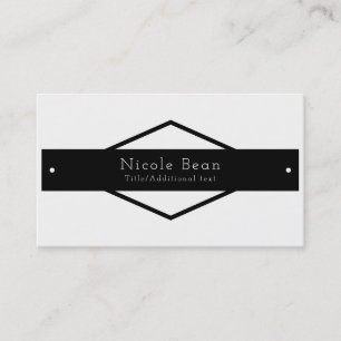 Carte De Visite Noir & Blanc Moderne Rustique Chic Diamant Noir
