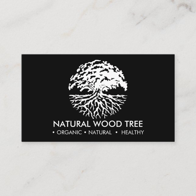 Carte De Visite noir blanc nature Forêt arbre (Devant)