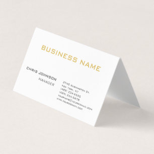 Carte De Visite Noir Blanc Or Unique Tendance Minimaliste Simple