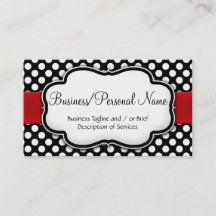 Noir/Blanc Polka Point Rouge Ruban Avant/Arrière