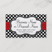 Noir/Blanc Polka Point Rouge Ruban Avant/Arrière