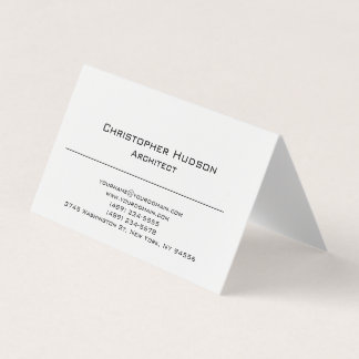 Carte De Visite Noir Blanc Simple Plain Architect