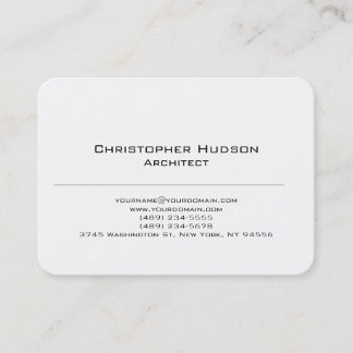 Carte De Visite Noir Blanc Simple Plain Architect