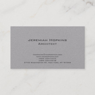 Carte De Visite Noir Blanc Simple Plain Architect Premium Grey