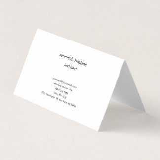 Carte De Visite Noir Blanc Simple Plain Architect Premium Pearl