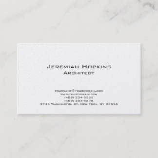 Carte De Visite Noir Blanc Simple Plain Architect Premium Pearl