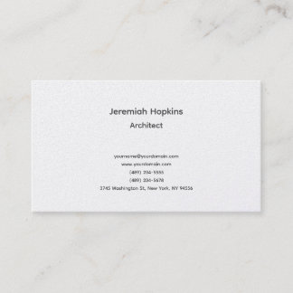Carte De Visite Noir Blanc Simple Plain Architect Premium Pearl